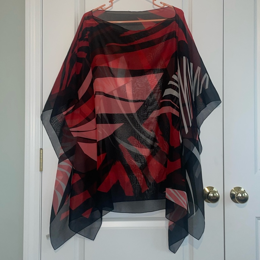 Red and Black Beach Coverup. One size